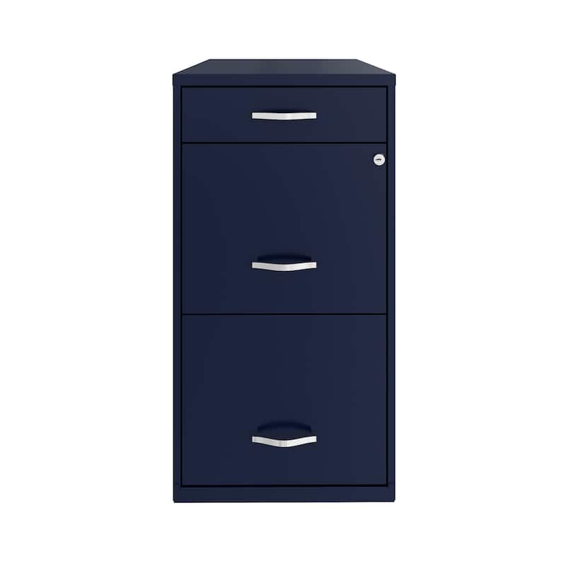 Space Solutions 18" Deep 3 Drawer Metal File Navy On Sale